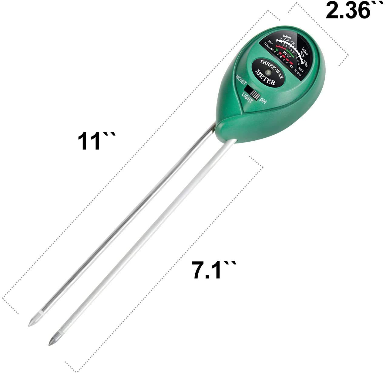 iPower 3-in-1 Soil Test Kit, Soil Moisture/Light/pH Meter for House Plant, Garden, Lawn, Farm, Ideal for Indoor & Outdoor Use - Image 3