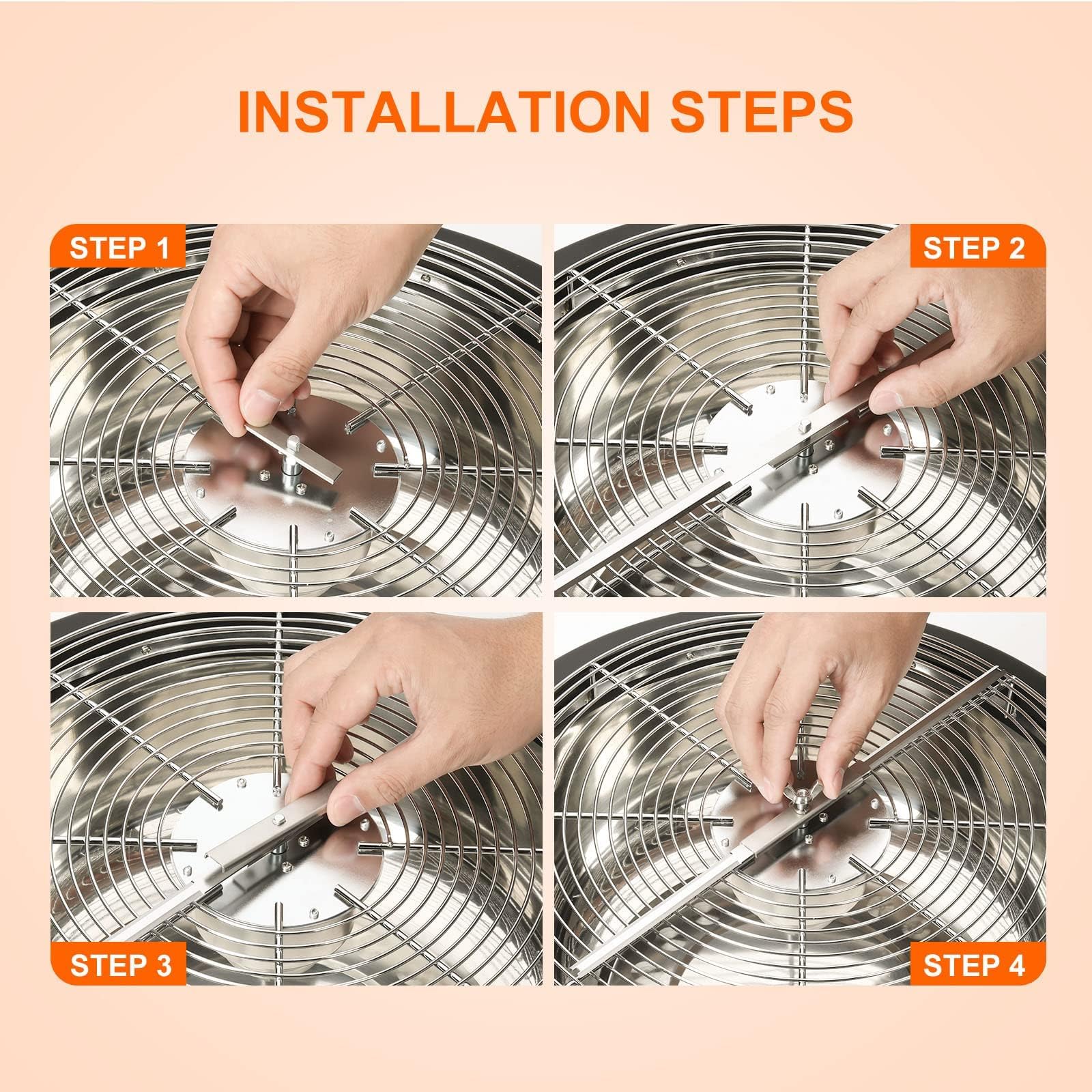 iPower 4-Pack 16 inch Bud Bowl Leaf Trimmer Blades Replacement Stainless Steel Spin Clean Cut, Include 2 Serrated 2 Straight Blades, Actual Length 13.4'' - Image 5