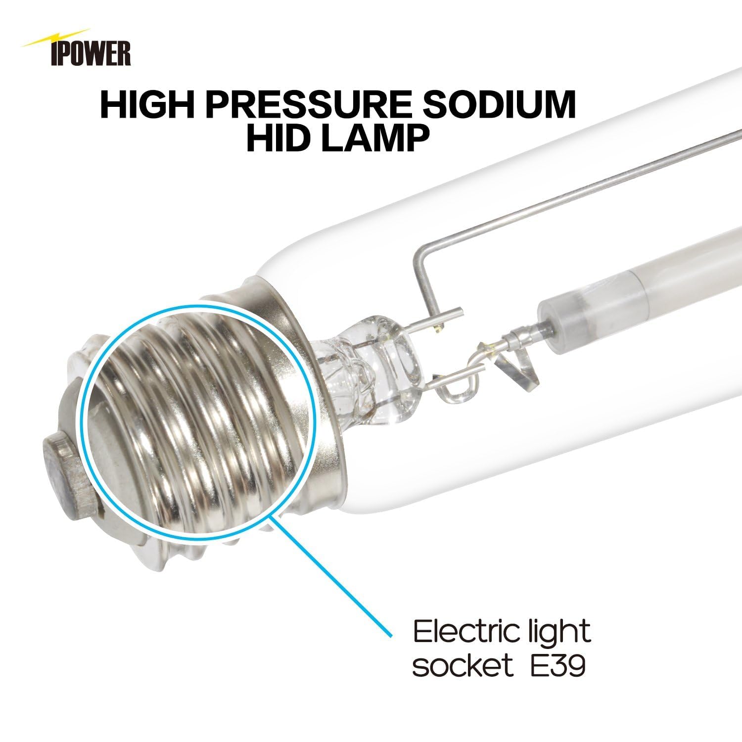 iPower 400W HPS Grow Light Bulb Lamp for Plants Growth, Pressure Sodium Bulb Lamp with High PAR Enhanced Red and Orange Spectrums, CCT 2100K - Image 3