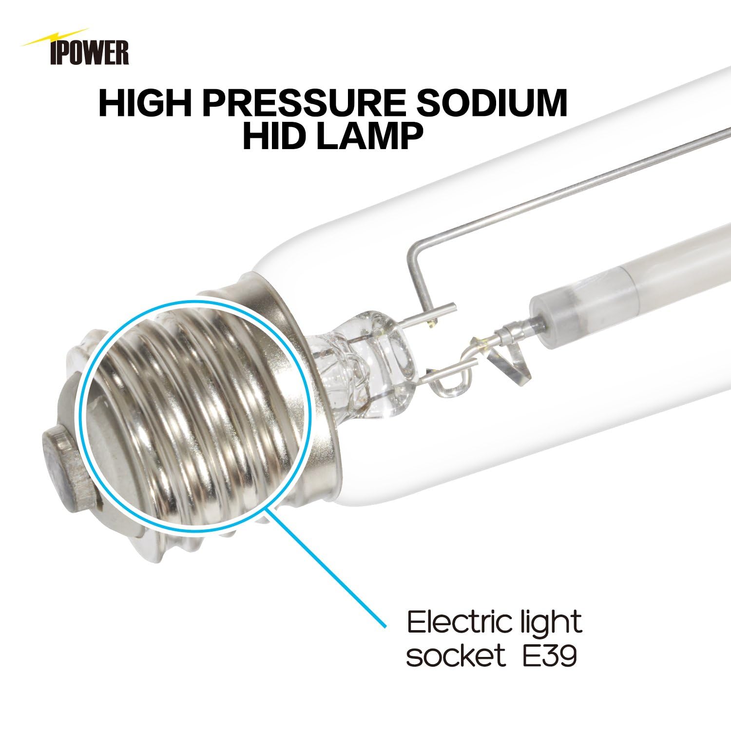 iPower 600W HPS Grow Light Bulb Lamp, Pressure Sodium Bulb Lamp with High PAR Enhanced Red and Orange Spectrums for Plants Growth, CCT 2100K - Image 3