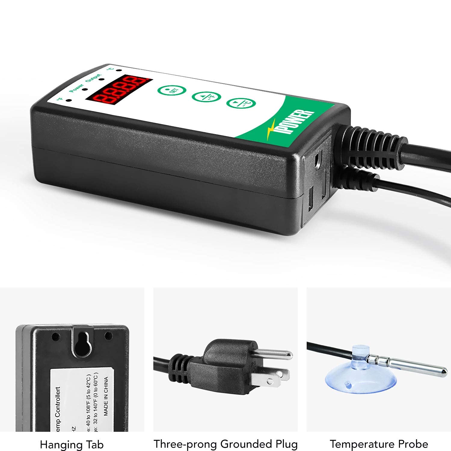 iPower Digital Heat Mat Thermostat Controller and 10" x 20.75" Carbon Film Seeding Warm Hydroponic Pad with Temperature Adjustable Knob - Image 11